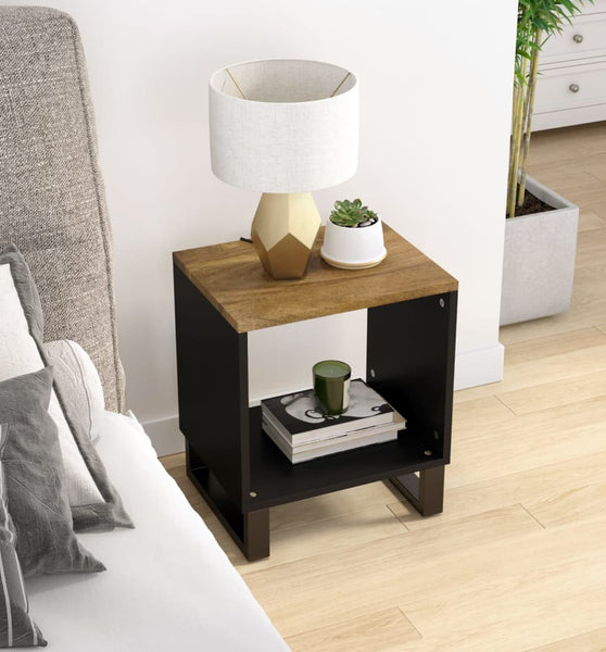 Couchtisch 40x31x46 cm Massivholz Mango & Holzwerkstoff