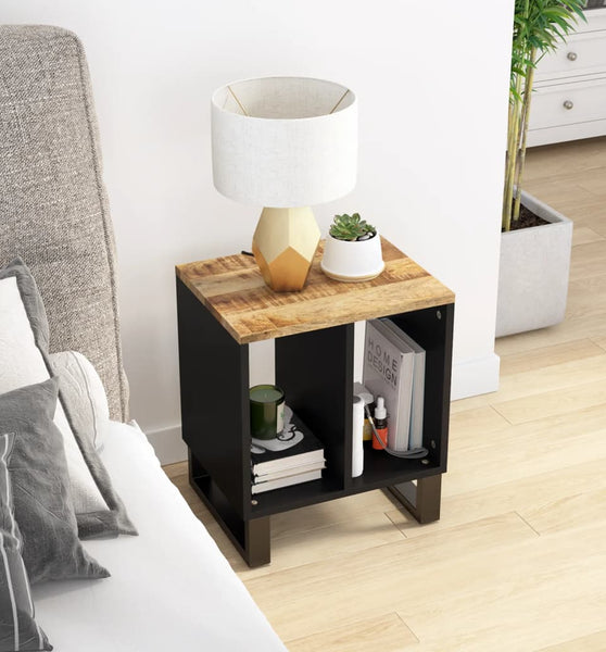 Beistelltisch 40x31x46 cm Massivholz Mango & Holzwerkstoff