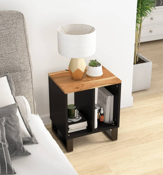 Beistelltisch 40x31x46 cm Massivholz Akazie & Holzwerkstoff