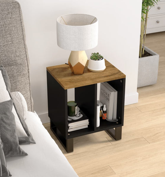 Beistelltisch 40x31x46 cm Massivholz Mango & Holzwerkstoff