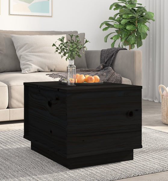 Couchtisch Schwarz 40x50x35 cm Massivholz Kiefer