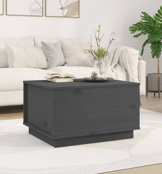 Couchtisch Grau 60x50x35 cm Massivholz Kiefer