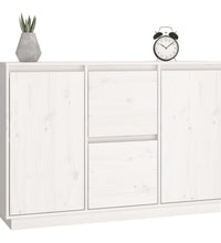 Sideboard Weiß 111x34x75 cm Massivholz Kiefer