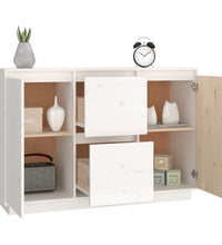 Sideboard Weiß 111x34x75 cm Massivholz Kiefer