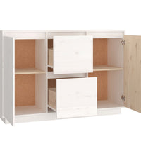 Sideboard Weiß 111x34x75 cm Massivholz Kiefer