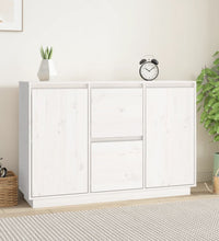 Sideboard Weiß 111x34x75 cm Massivholz Kiefer