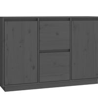 Sideboard Grau 111x34x75 cm Massivholz Kiefer