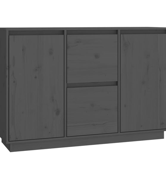 Sideboard Grau 111x34x75 cm Massivholz Kiefer