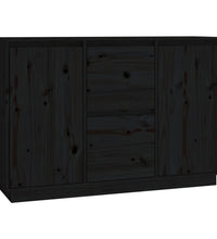 Sideboard Schwarz 111x34x75 cm Massivholz Kiefer