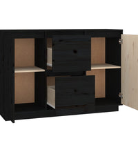 Sideboard Schwarz 111x34x75 cm Massivholz Kiefer