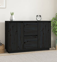 Sideboard Schwarz 111x34x75 cm Massivholz Kiefer