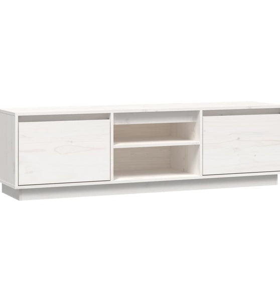 TV-Schrank Weiß 140x35x40 cm Massivholz Kiefer