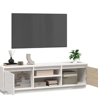 TV-Schrank Weiß 140x35x40 cm Massivholz Kiefer