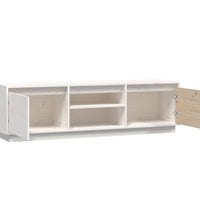 TV-Schrank Weiß 140x35x40 cm Massivholz Kiefer