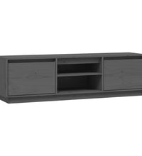 TV-Schrank Grau 140x35x40 cm Massivholz Kiefer