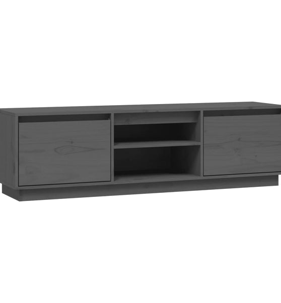 TV-Schrank Grau 140x35x40 cm Massivholz Kiefer