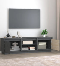 TV-Schrank Grau 140x35x40 cm Massivholz Kiefer