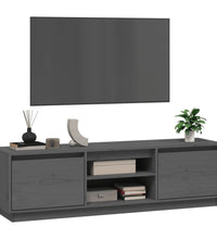 TV-Schrank Grau 140x35x40 cm Massivholz Kiefer