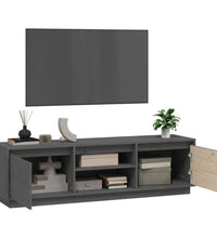 TV-Schrank Grau 140x35x40 cm Massivholz Kiefer