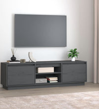 TV-Schrank Grau 140x35x40 cm Massivholz Kiefer