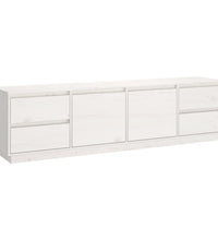 TV-Schrank Weiß 176x37x47,5 cm Massivholz Kiefer