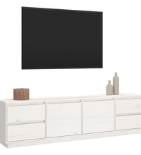 TV-Schrank Weiß 176x37x47,5 cm Massivholz Kiefer