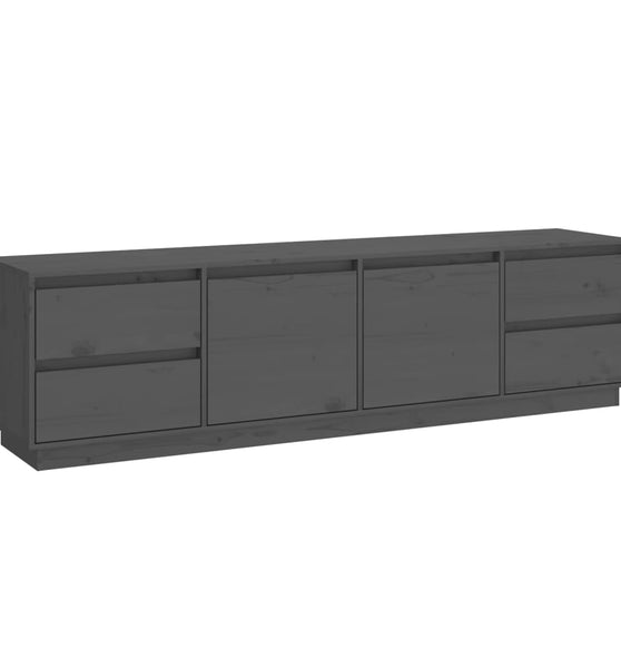 TV-Schrank Grau 176x37x47,5 cm Massivholz Kiefer