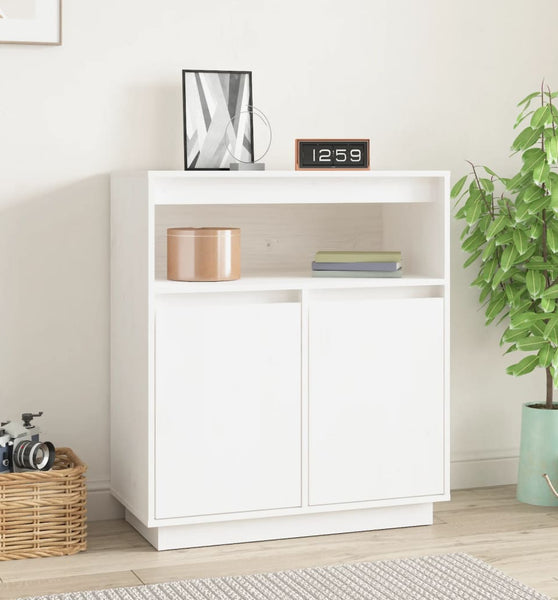 Sideboard Weiß 70x34x80 cm Massivholz Kiefer