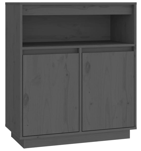 Sideboard Grau 70x34x80 cm Massivholz Kiefer