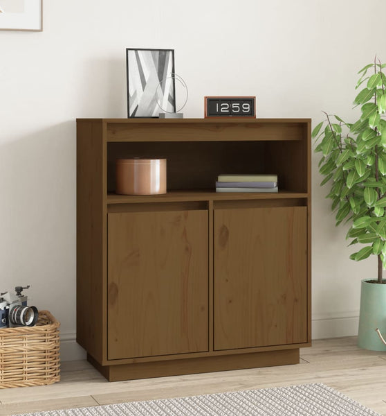Sideboard Honigbraun 70x34x80 cm Massivholz Kiefer