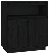 Sideboard Schwarz 70x34x80 cm Massivholz Kiefer