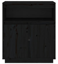 Sideboard Schwarz 70x34x80 cm Massivholz Kiefer