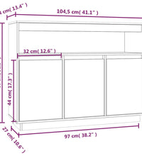 Sideboard Honigbraun 104,5x34x80 cm Massivholz Kiefer