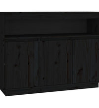 Sideboard Schwarz 104,5x34x80 cm Massivholz Kiefer