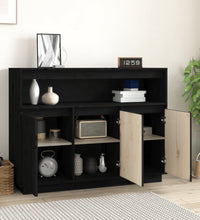 Sideboard Schwarz 104,5x34x80 cm Massivholz Kiefer