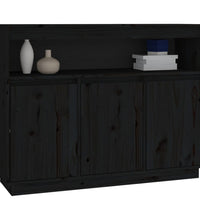 Sideboard Schwarz 104,5x34x80 cm Massivholz Kiefer