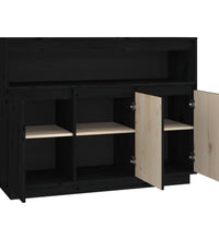 Sideboard Schwarz 104,5x34x80 cm Massivholz Kiefer