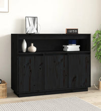 Sideboard Schwarz 104,5x34x80 cm Massivholz Kiefer