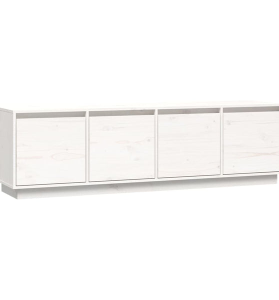 TV-Schrank Weiß 156x37x45 cm Massivholz Kiefer