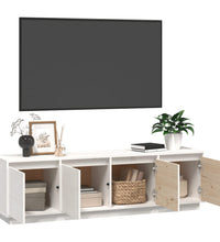 TV-Schrank Weiß 156x37x45 cm Massivholz Kiefer