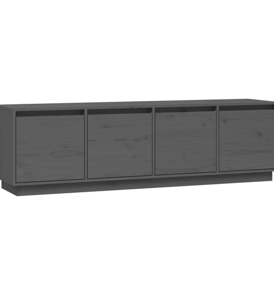 TV-Schrank Grau 156x37x45 cm Massivholz Kiefer