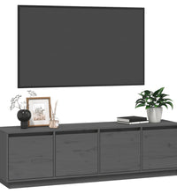 TV-Schrank Grau 156x37x45 cm Massivholz Kiefer