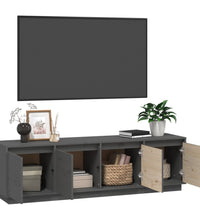 TV-Schrank Grau 156x37x45 cm Massivholz Kiefer