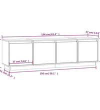 TV-Schrank Grau 156x37x45 cm Massivholz Kiefer