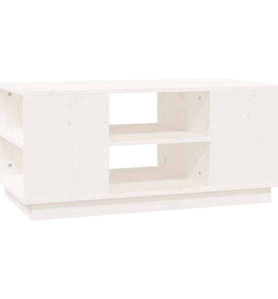 Couchtisch Weiß 90x49x40,5 cm Massivholz Kiefer
