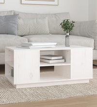 Couchtisch Weiß 90x49x40,5 cm Massivholz Kiefer