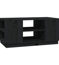 Couchtisch Schwarz 90x49x40,5 cm Massivholz Kiefer