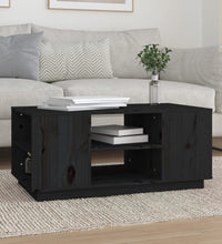 Couchtisch Schwarz 90x49x40,5 cm Massivholz Kiefer