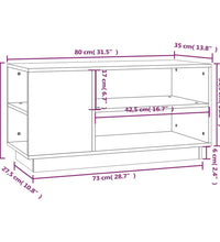 TV-Schrank Weiß 80x35x40,5 cm Massivholz Kiefer