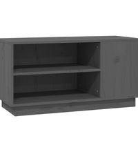 TV-Schrank Grau 80x35x40,5 cm Massivholz Kiefer